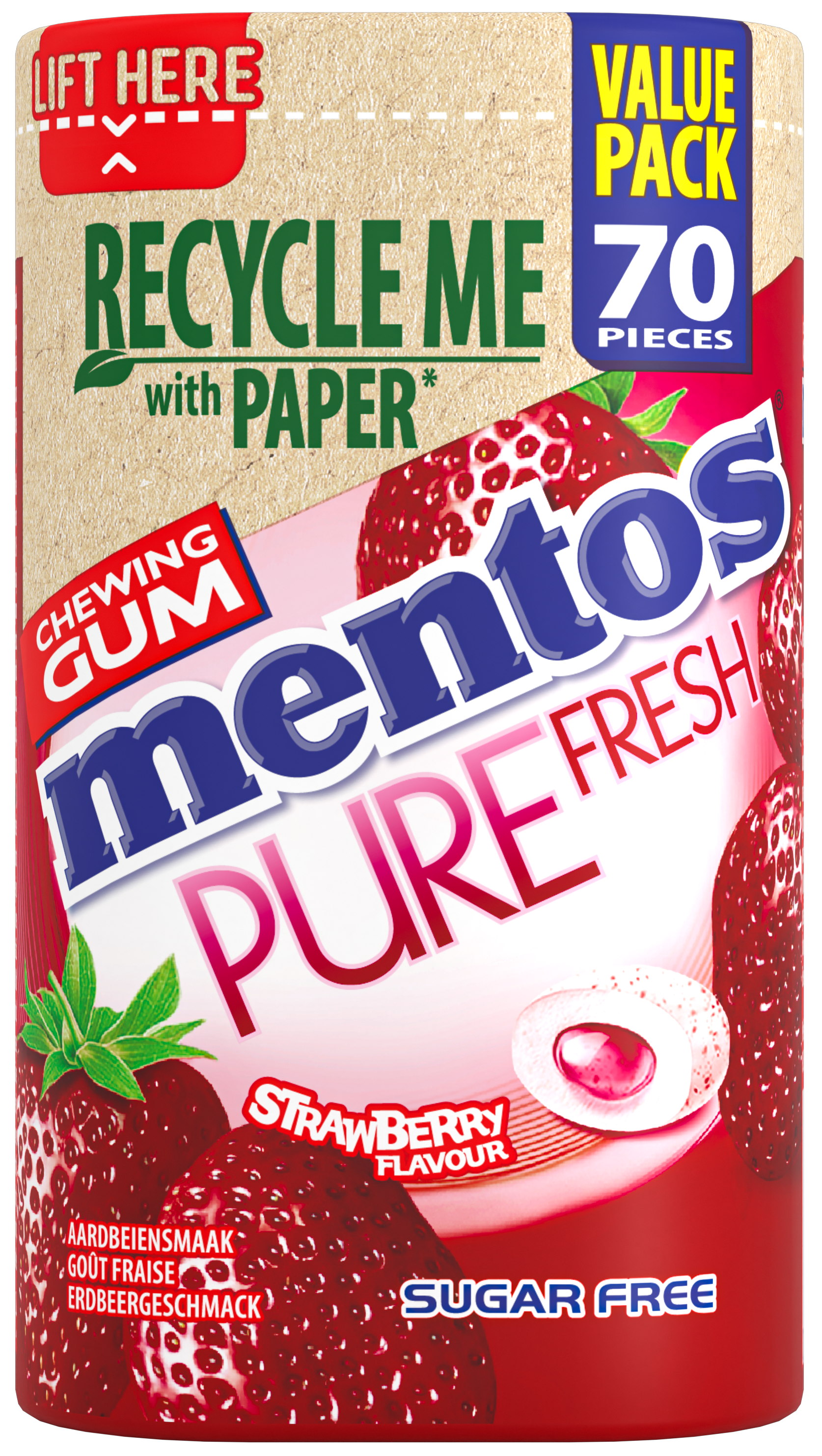 Mentos Gum Pure Fresh - Aardbei