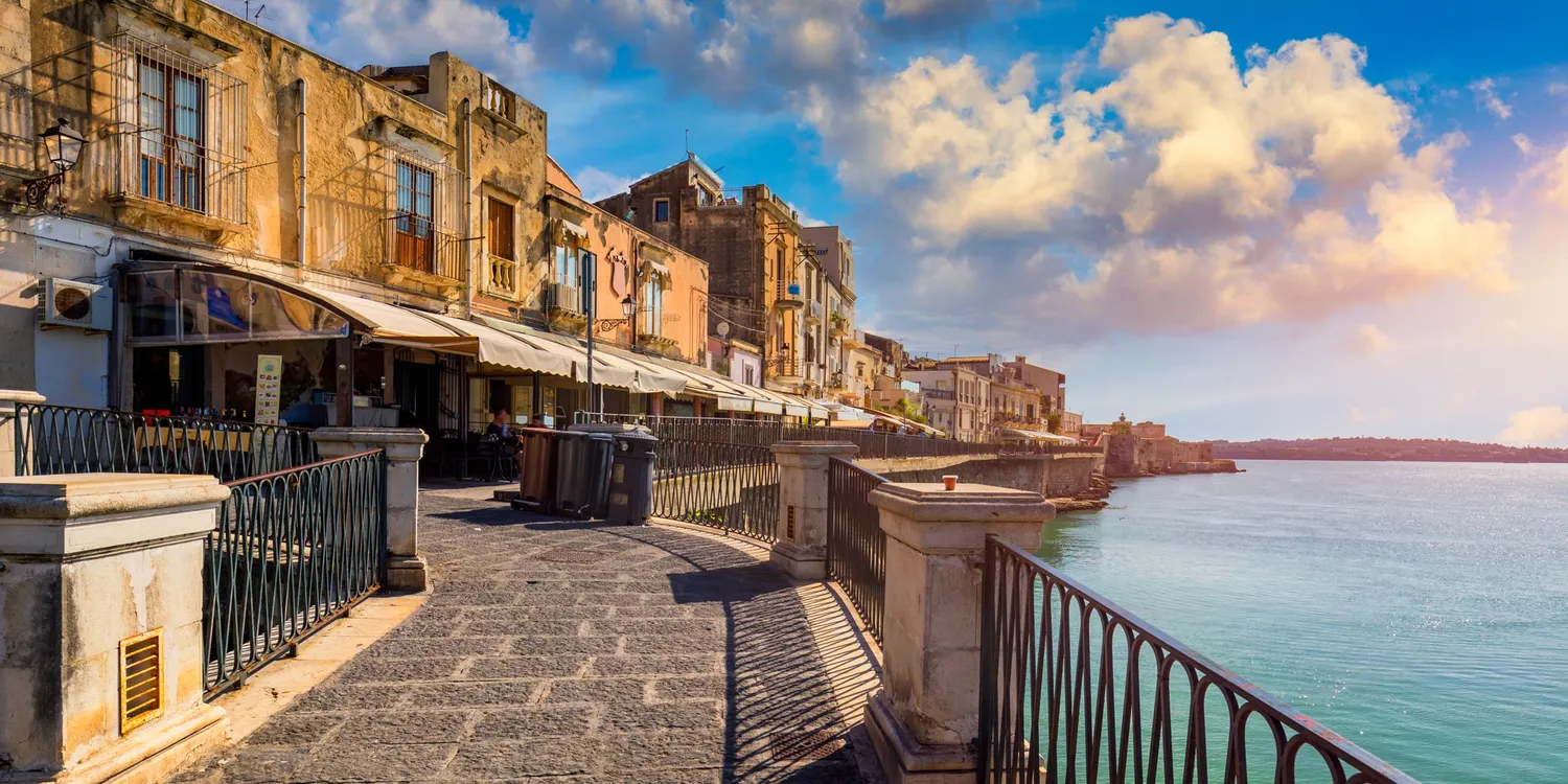 Het Ortigio-eiland in Syracuse