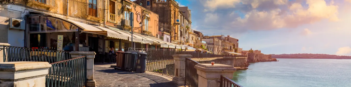 Het Ortigio-eiland in Syracuse