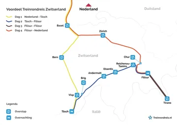 Reis route: Winter Voordeel Rondreis Zwitserland