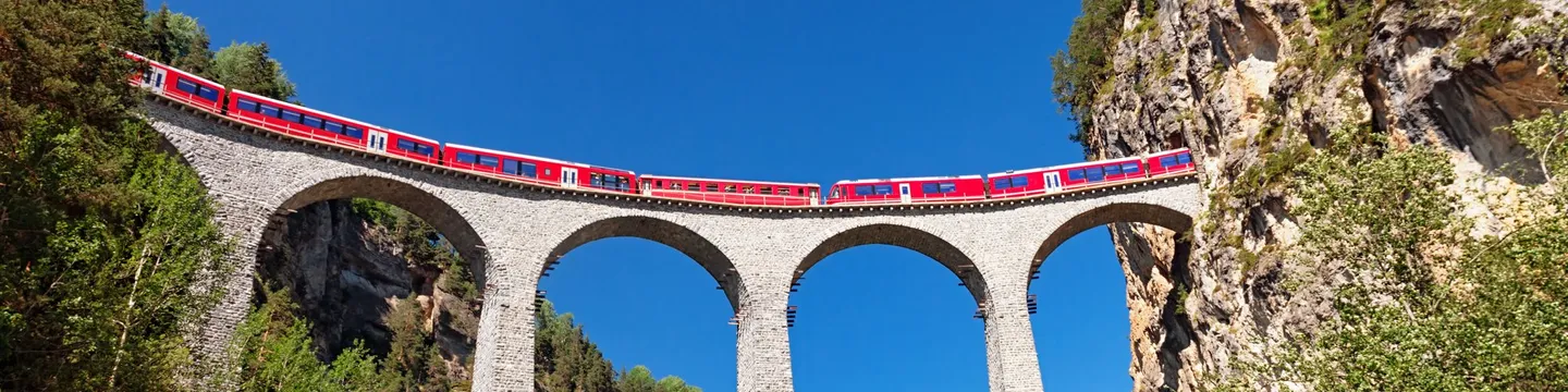 Het beroemde Landwasserviaduct nabij Filisur