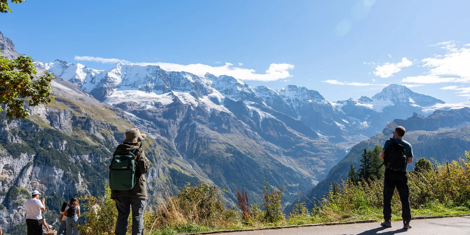 Uitzicht op het hooggebergte vanuit Mürren