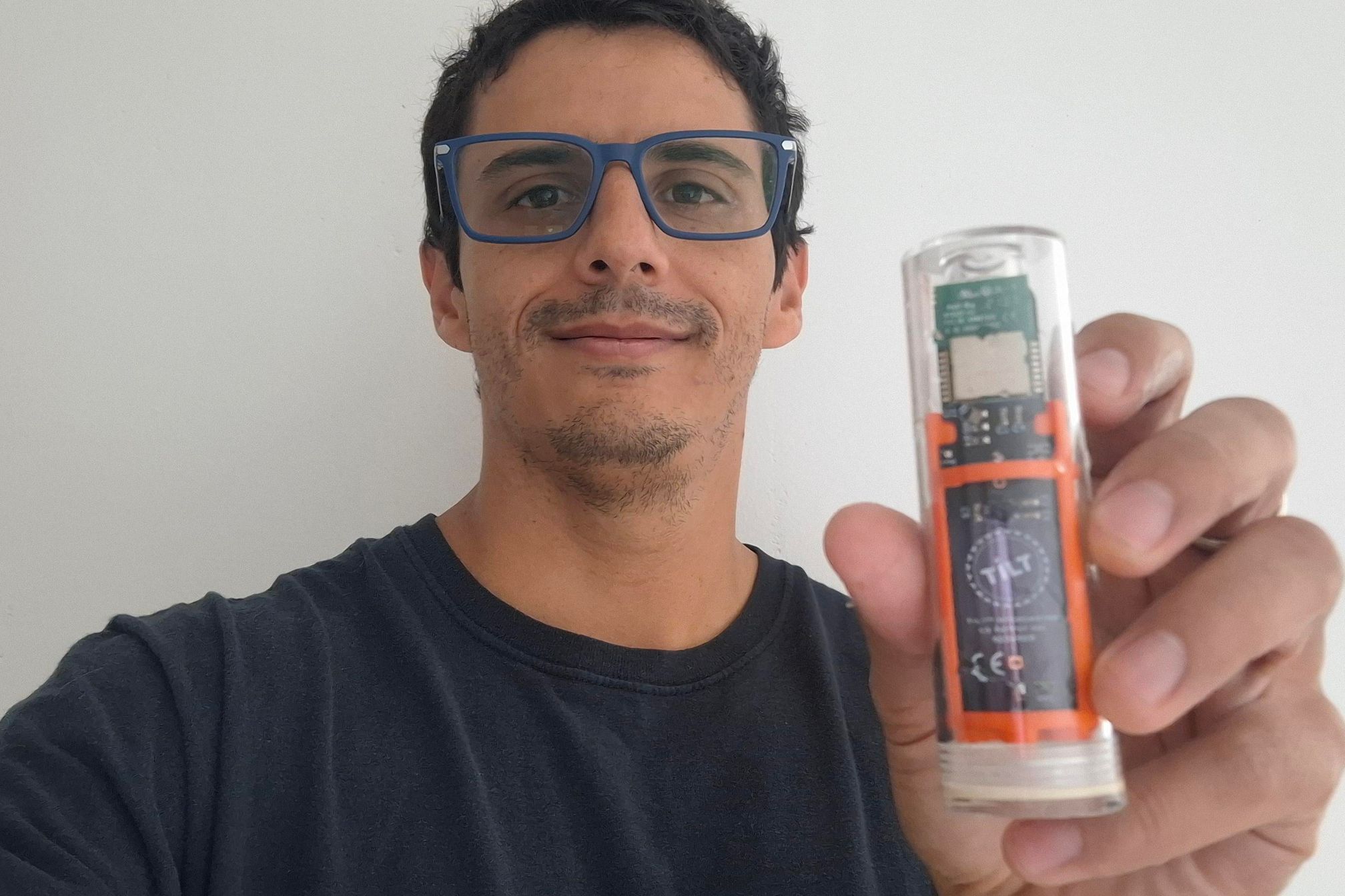 Foambyte founder with IoT Device