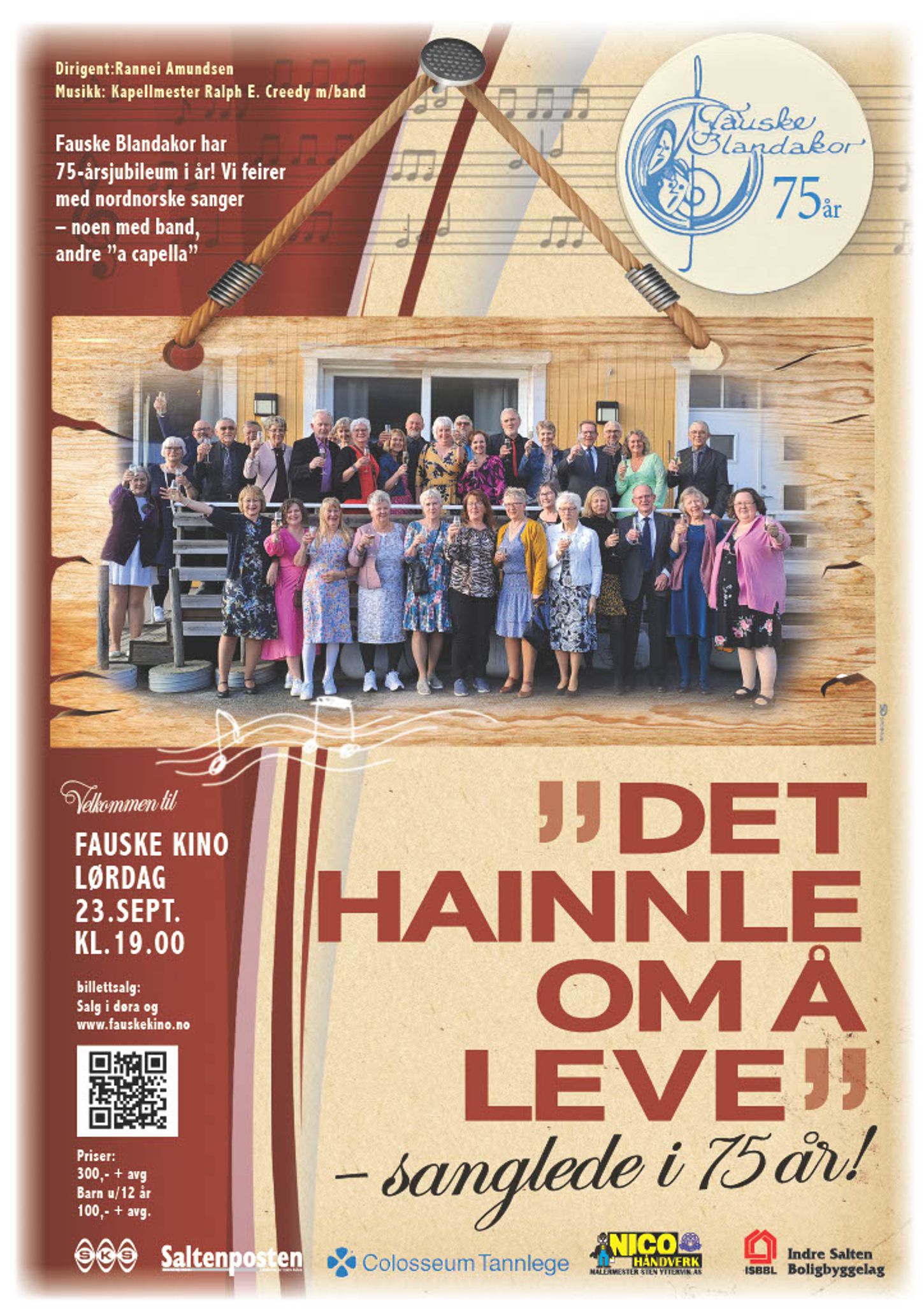 plakat til korkonsert med Fauske blandakor