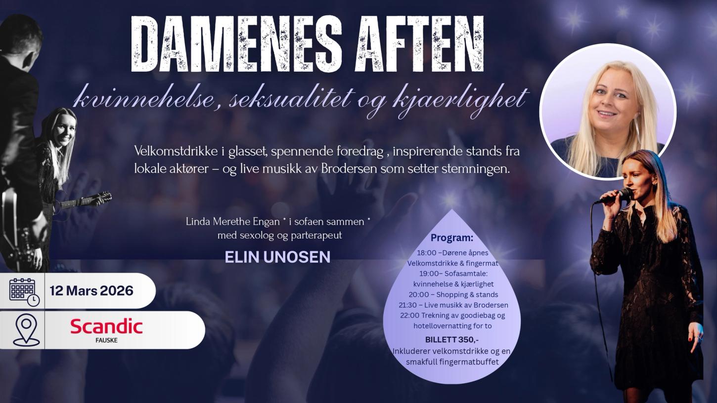Damenes aften, kvinnehelse, seksualitet og kjærlighet. Linda Merethe Engan og Elin Unosen.