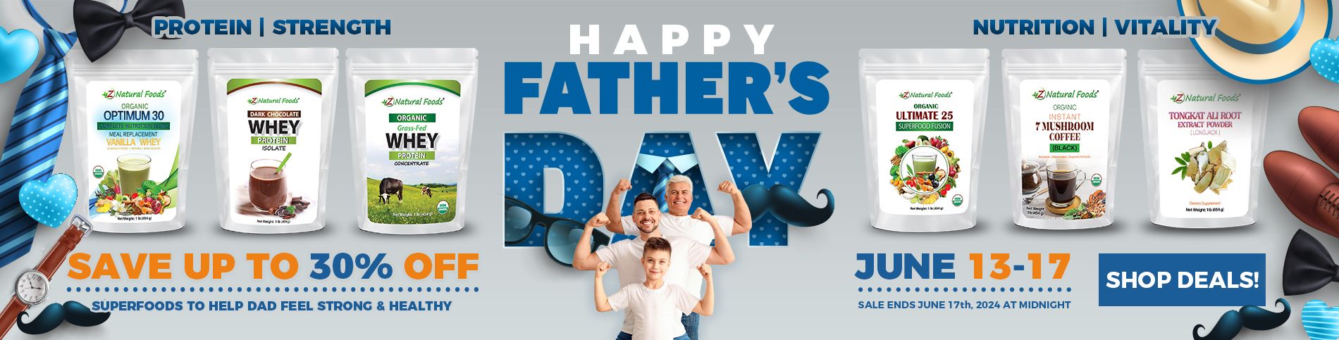 Fathers Day Sale Banner for 2024 up to 30% off