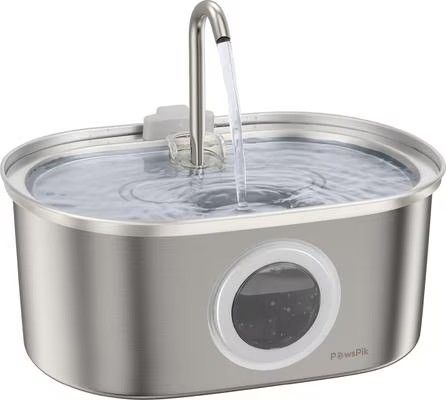 PawsPik SS-01 stainless steel pet fountain ideal for Bengal cats