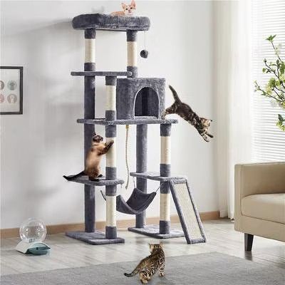 Yaheetech 63-inch multi-level plush cat tree for Bengal cats