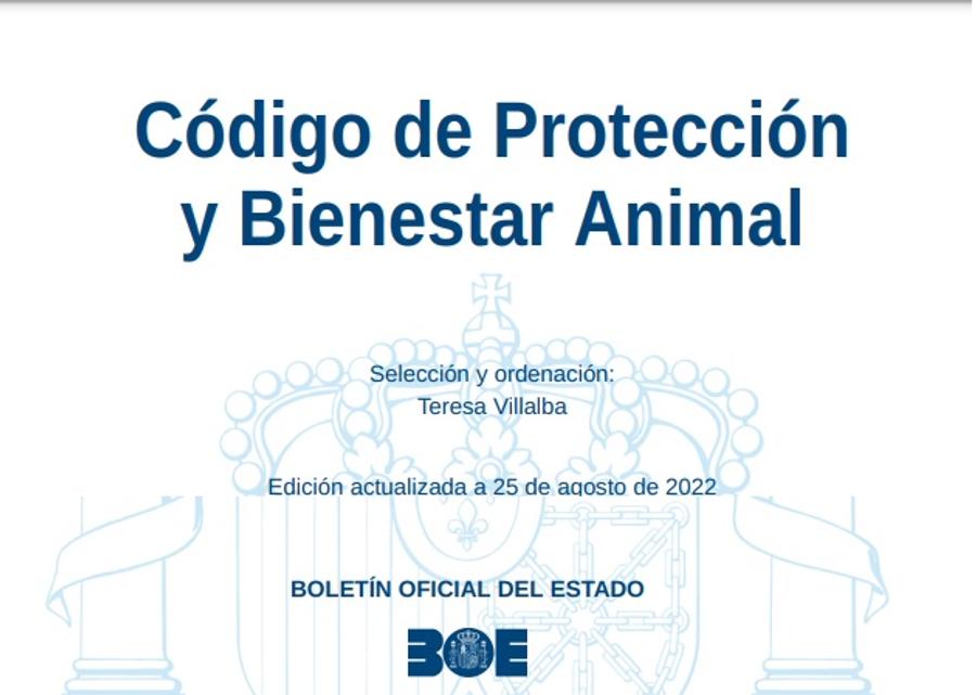 código protección y bienestar animal