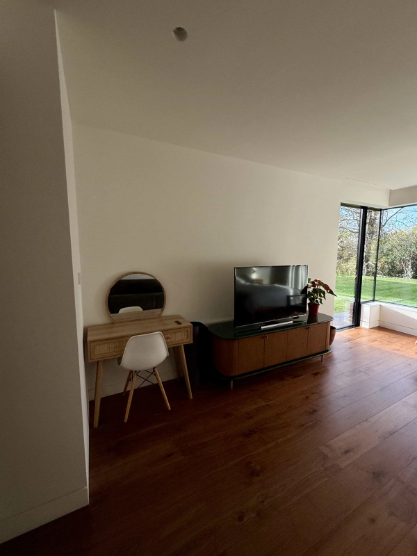 Home office or study area with natural light
