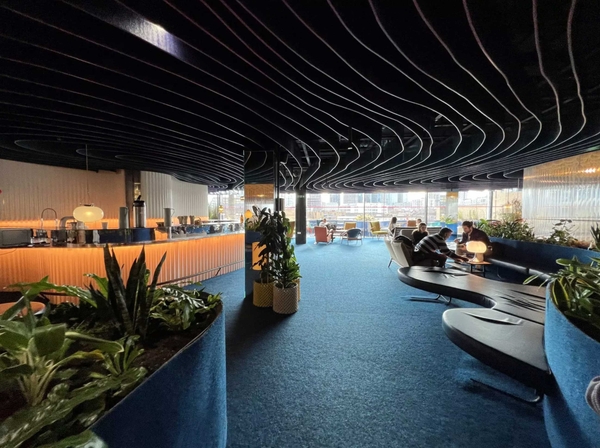 Contemporary event venue with sweeping windows, curved bar and modern interiors in E1 Whitechapel London – love locations