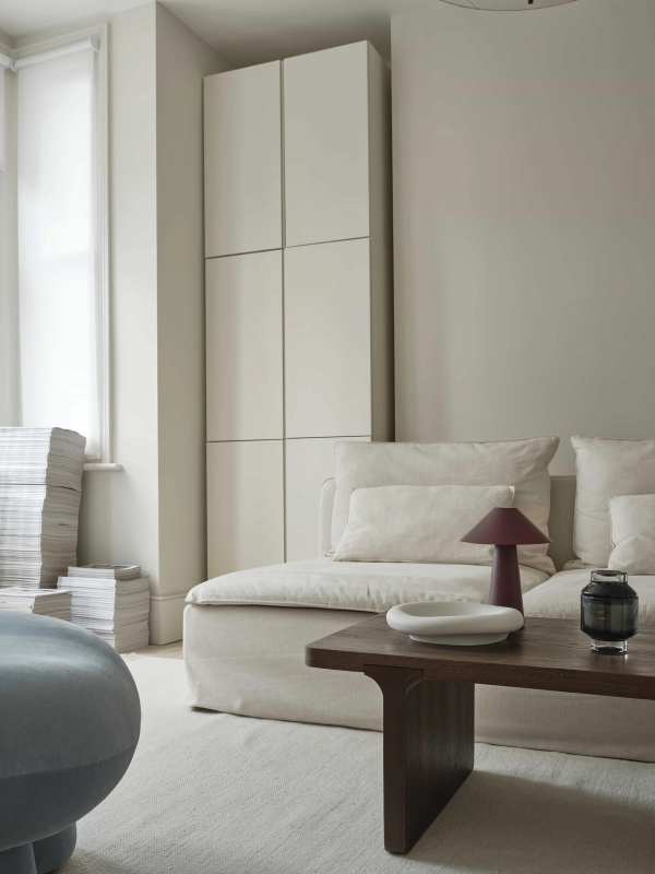 Clean, modern East London interior with soft daylight and timber floors