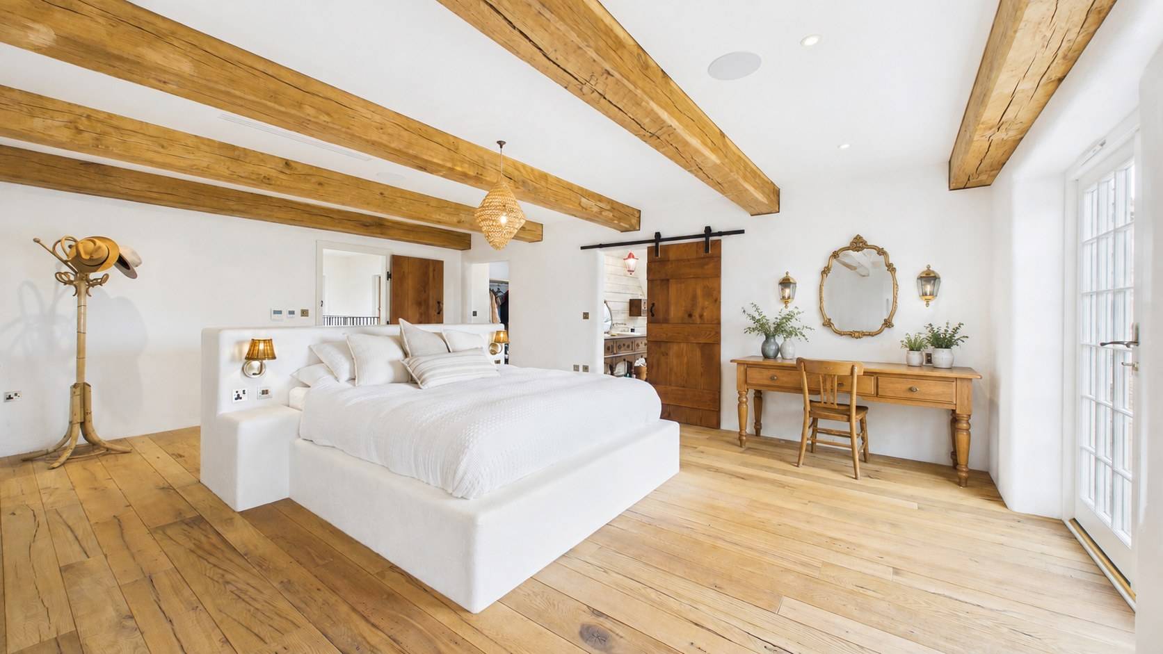 Love Locations bright master bedroom with garden views for TV and film