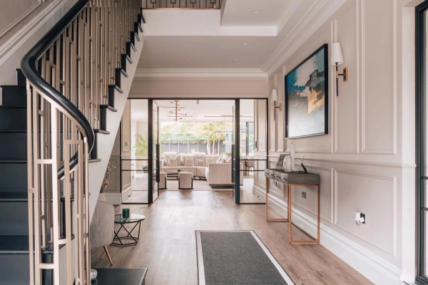 Contemporary West London property with sliding doors opening onto private garden