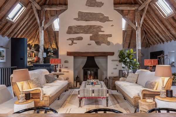 Calm and characterful barn interiors curated by Love Locations.