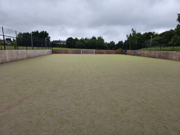 Large gated all-weather astro turf sports pitch and football ground location space in High Wycombe, Buckinghamshire, via Love Locations.