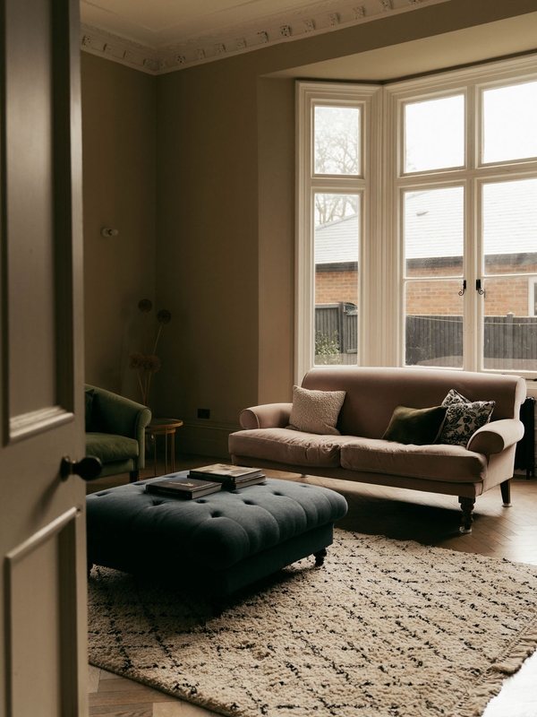 Spacious Victorian dining room with parquet flooring in St George’s Hill Weybridge – Love Locations