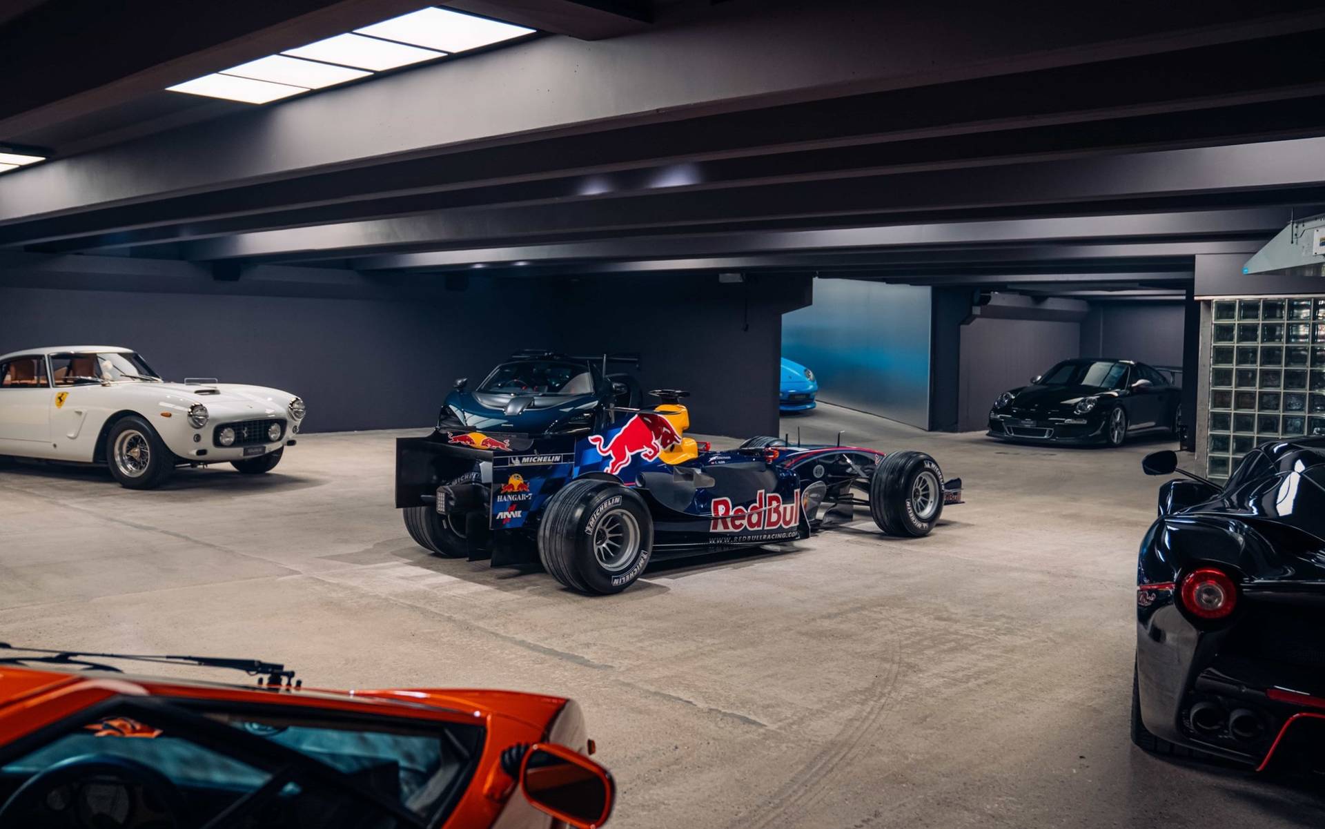 Formula 1 race car on display inside an industrial underground bunker filming location in Brentford TW8 from Love Locations.