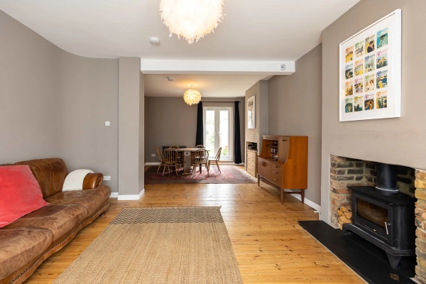 Love Locations Victorian family home shoot space E7: Deep double reception layout highlighting original structural columns and flexible living zones, tailored for television dramas and commercial video.