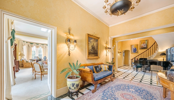 Refined period interiors with authentic wood panelling.