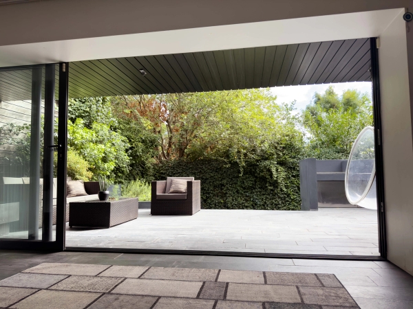 Modern outdoor garden at Highgate Zen Love Locations property with contemporary landscaping.