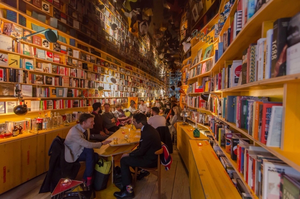 Independent bookshop interior with full height shelving in Whitechapel London E1 – love locations