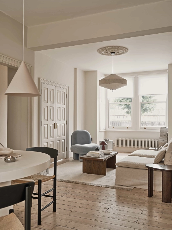 High-ceiling living space in an East London residential property