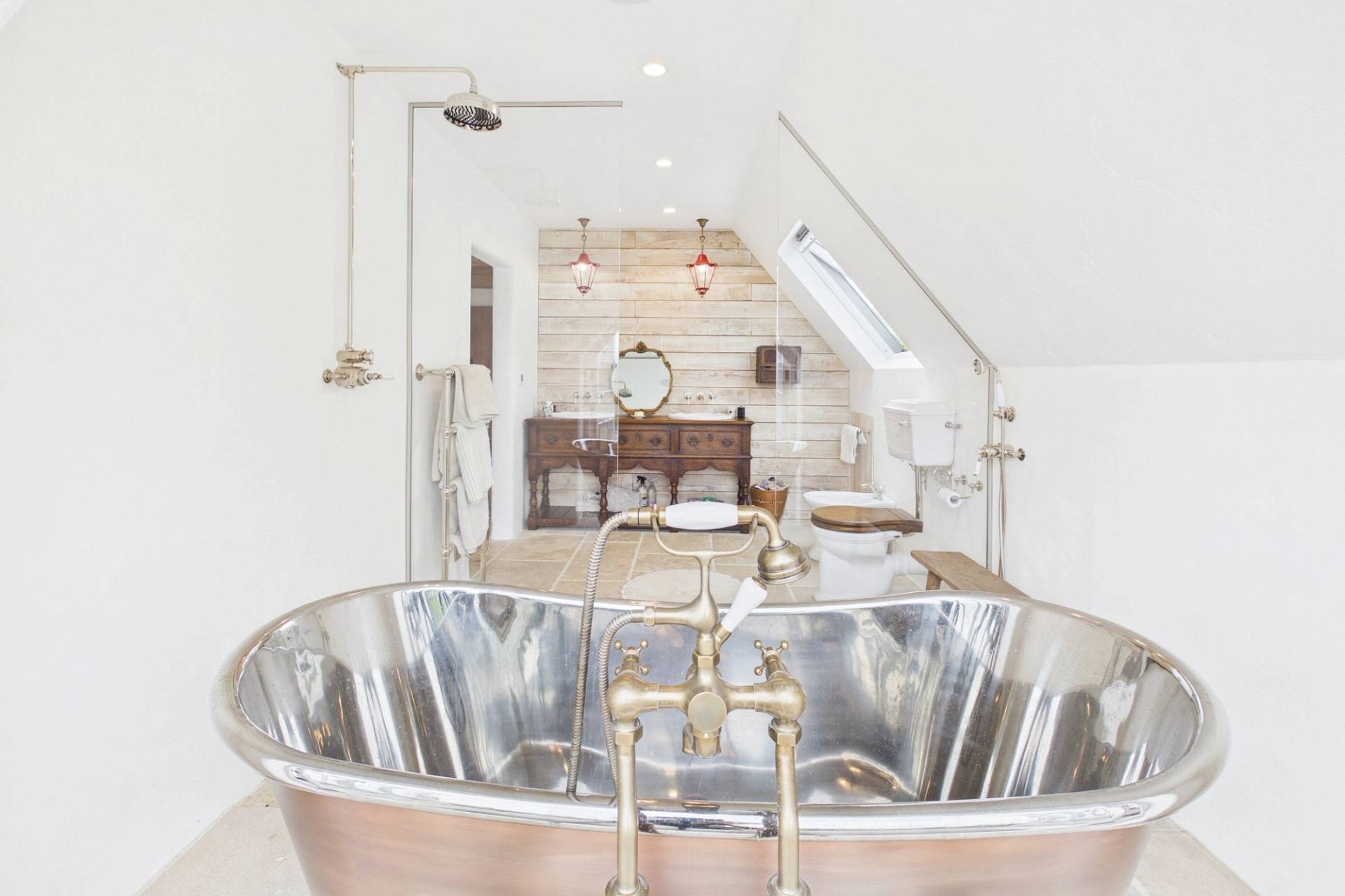 Love Locations luxury bathroom with freestanding bath for TV and film shoots