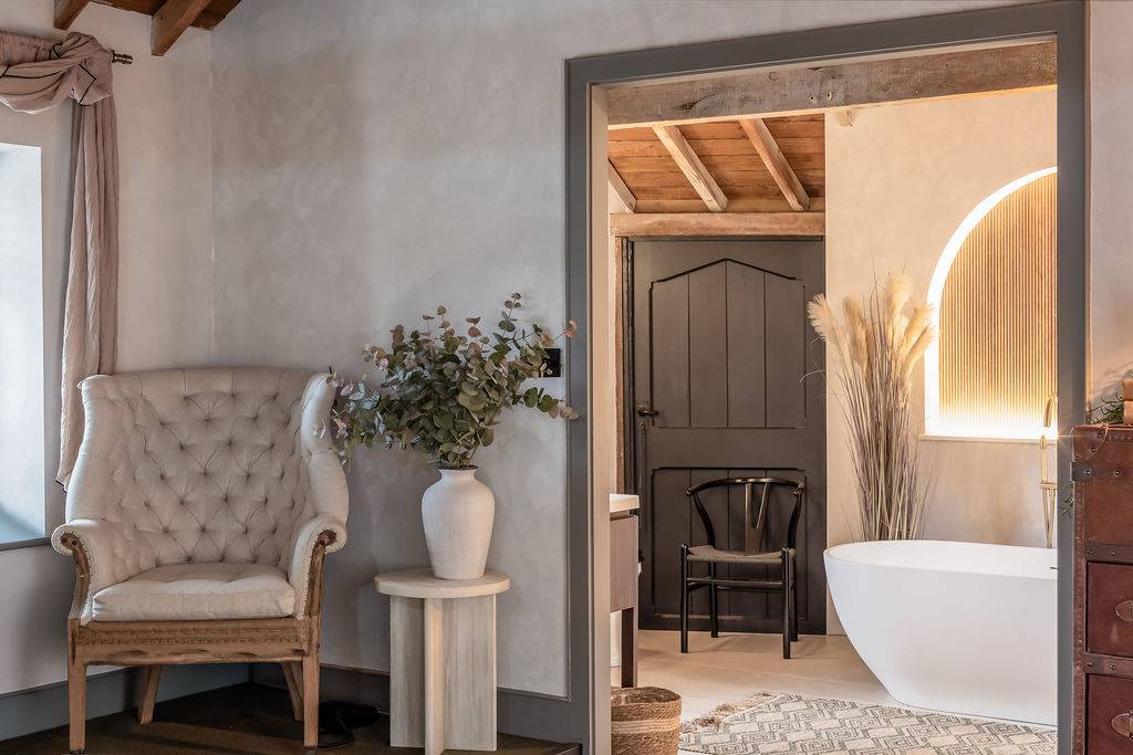 High ceilings and timber frame in a Petersfield barn Love Locations.