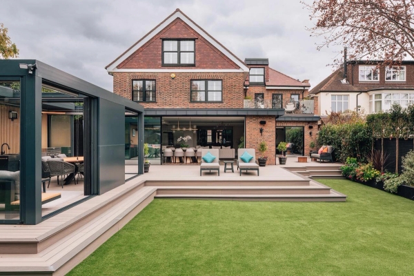 Luxury modern home in W6 with light filled interior and marble kitchen island