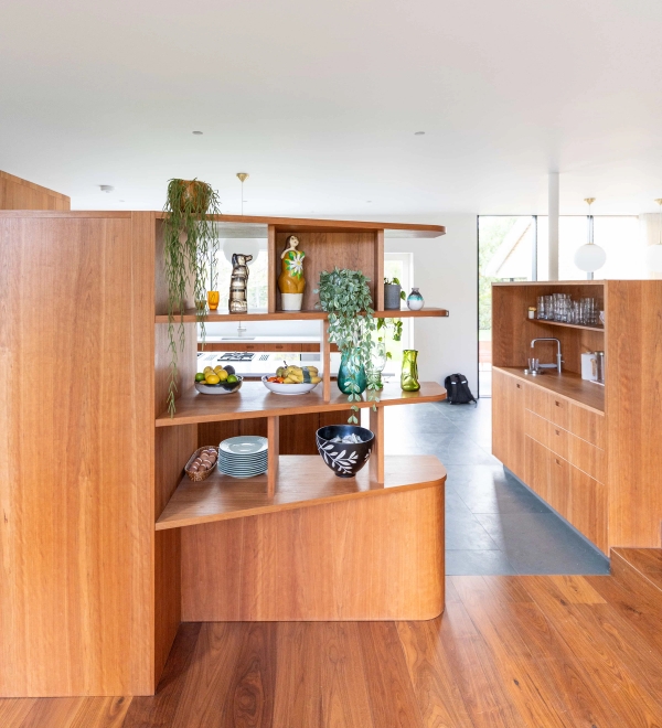 Kitchen with warm timber cabinetry and clean lines