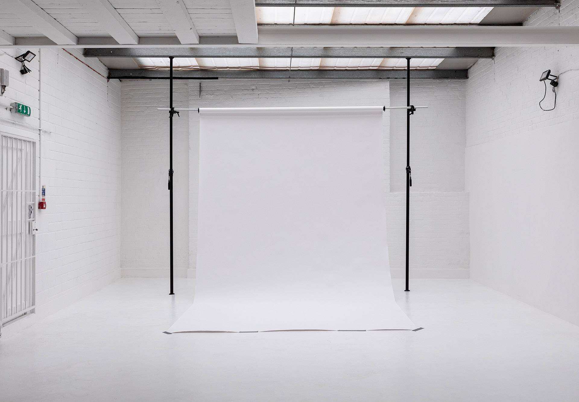 Clean white photography backdrop for portraits and product shoots at Brixton Warehouse Love Locations.