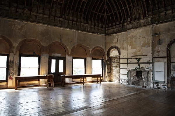 Historic billiards hall with period details inside the Old Waiting Room, an authentic South East London filming location and event venue.