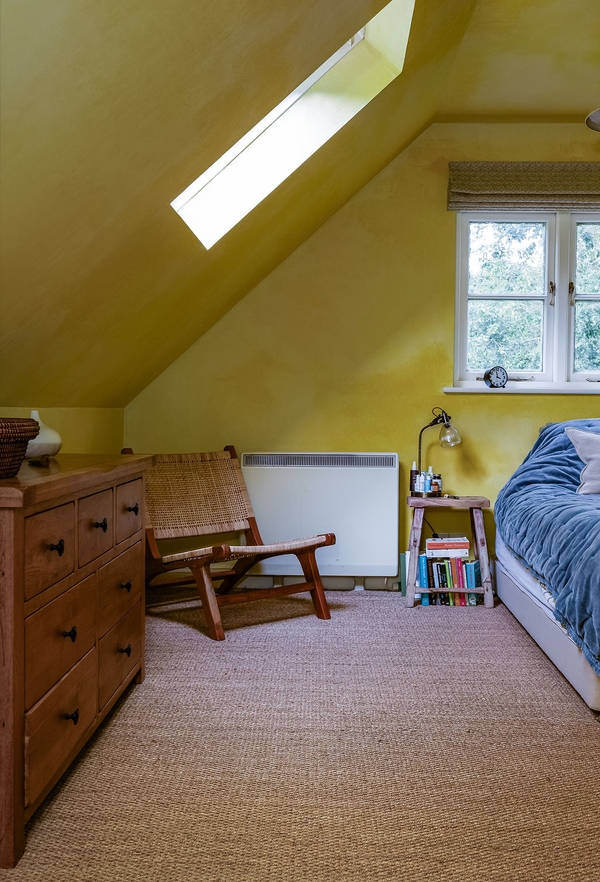 Character corridor with bold painted walls and original features at Love Locations property in Liss, Hampshire GU33.