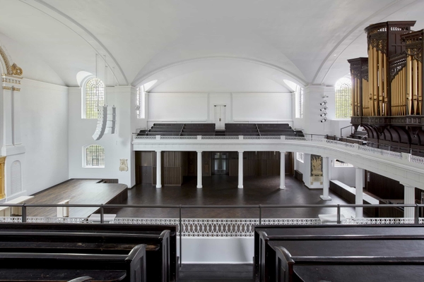 Restored Anglican church interior in Hackney, Love Locations filming venue