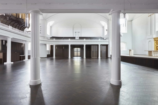 Minimalist restored church interior in Hackney, Love Locations location hire
