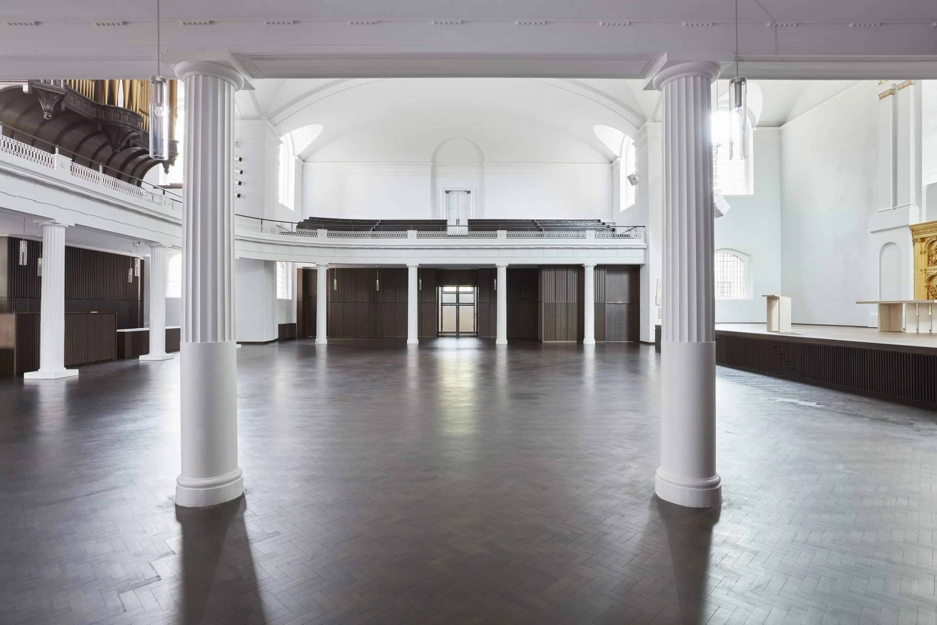 Minimalist restored church interior in Hackney, Love Locations location hire