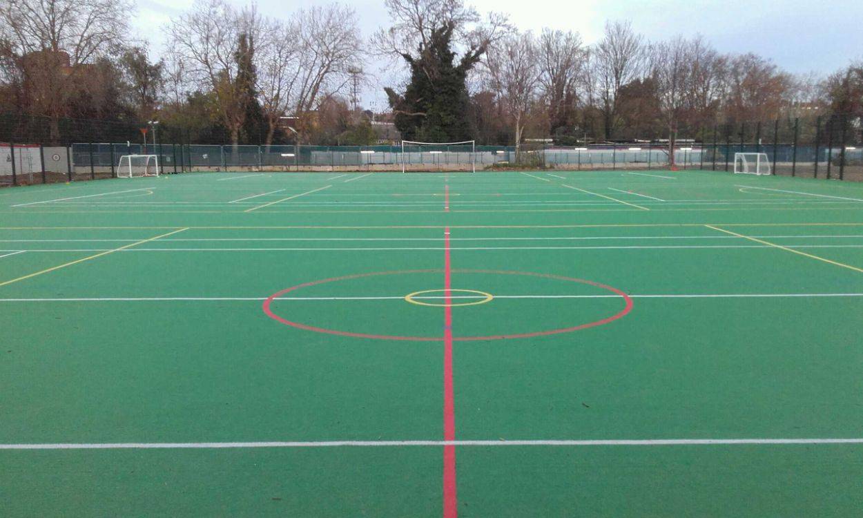 ll-weather multi-sports court playground for youth brand campaigns and athletic shoots, managed by Love Locations.