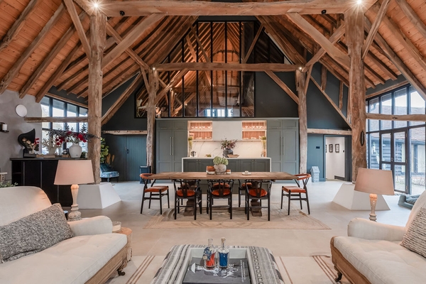 Converted barn in Petersfield with vaulted ceilings by Love Locations