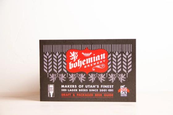 Front cover of the Bohemian Brewery draft and packaged beer guide, centered on a plain background.