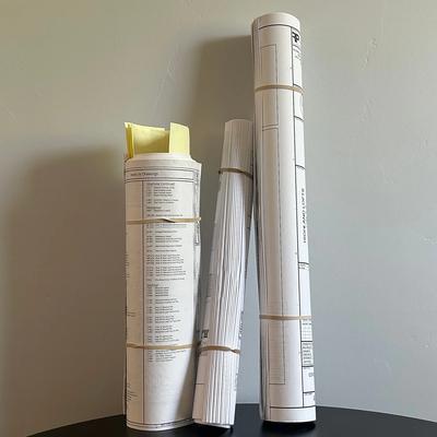 Rolled architectural drawings