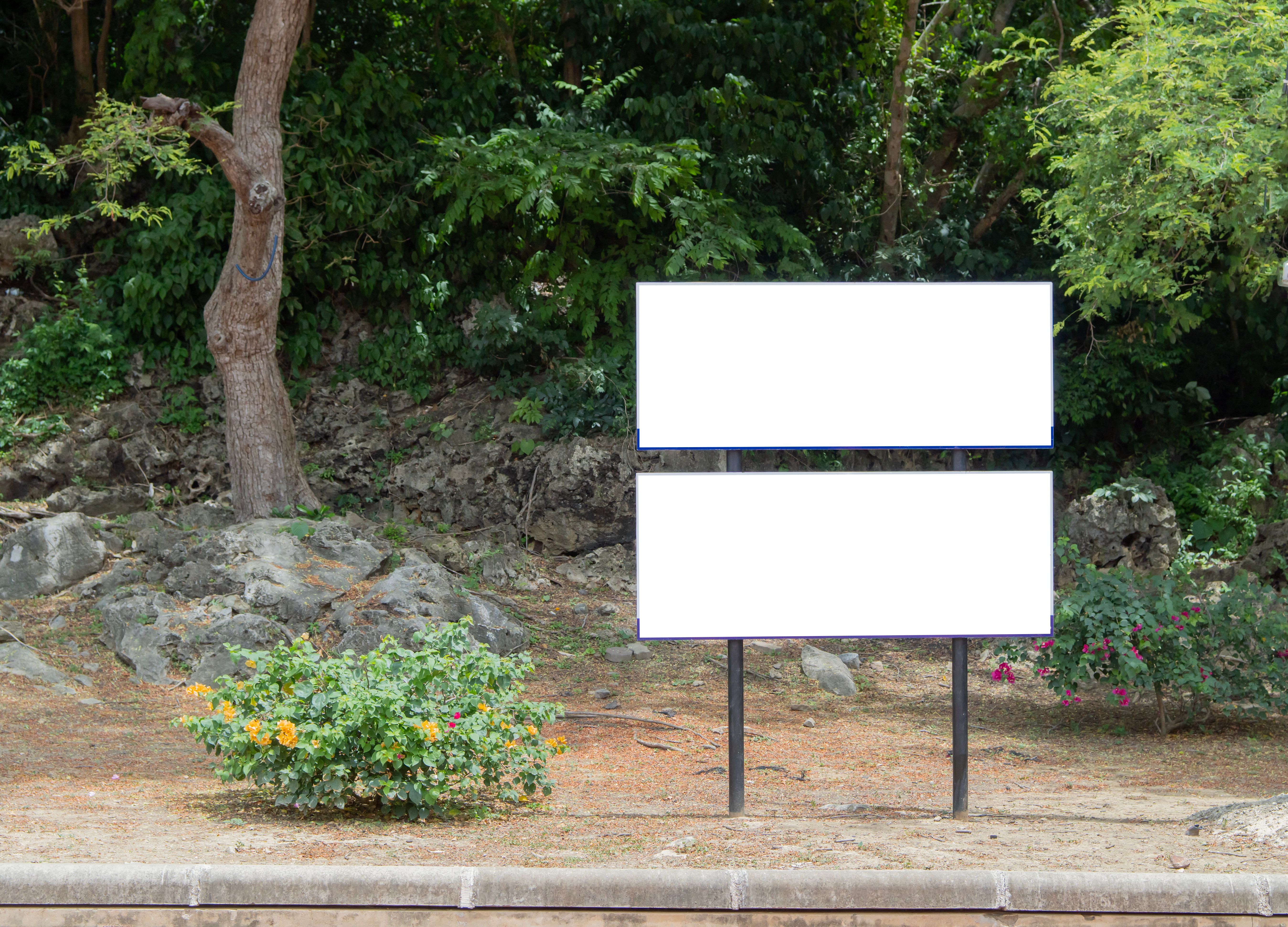 two horizontal empty signs