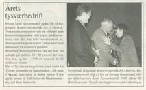 Avisutklipp om "årets tysværbedrift"