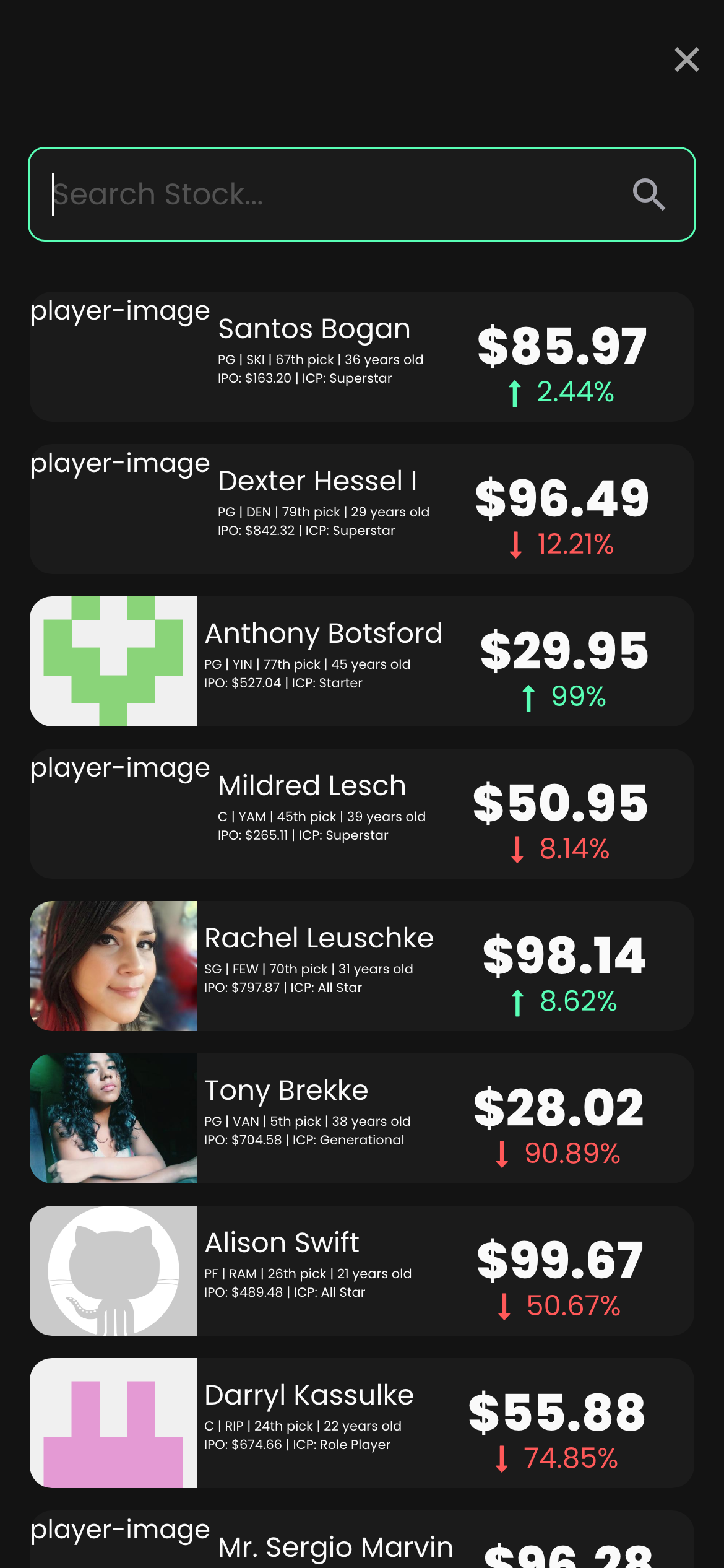 player search