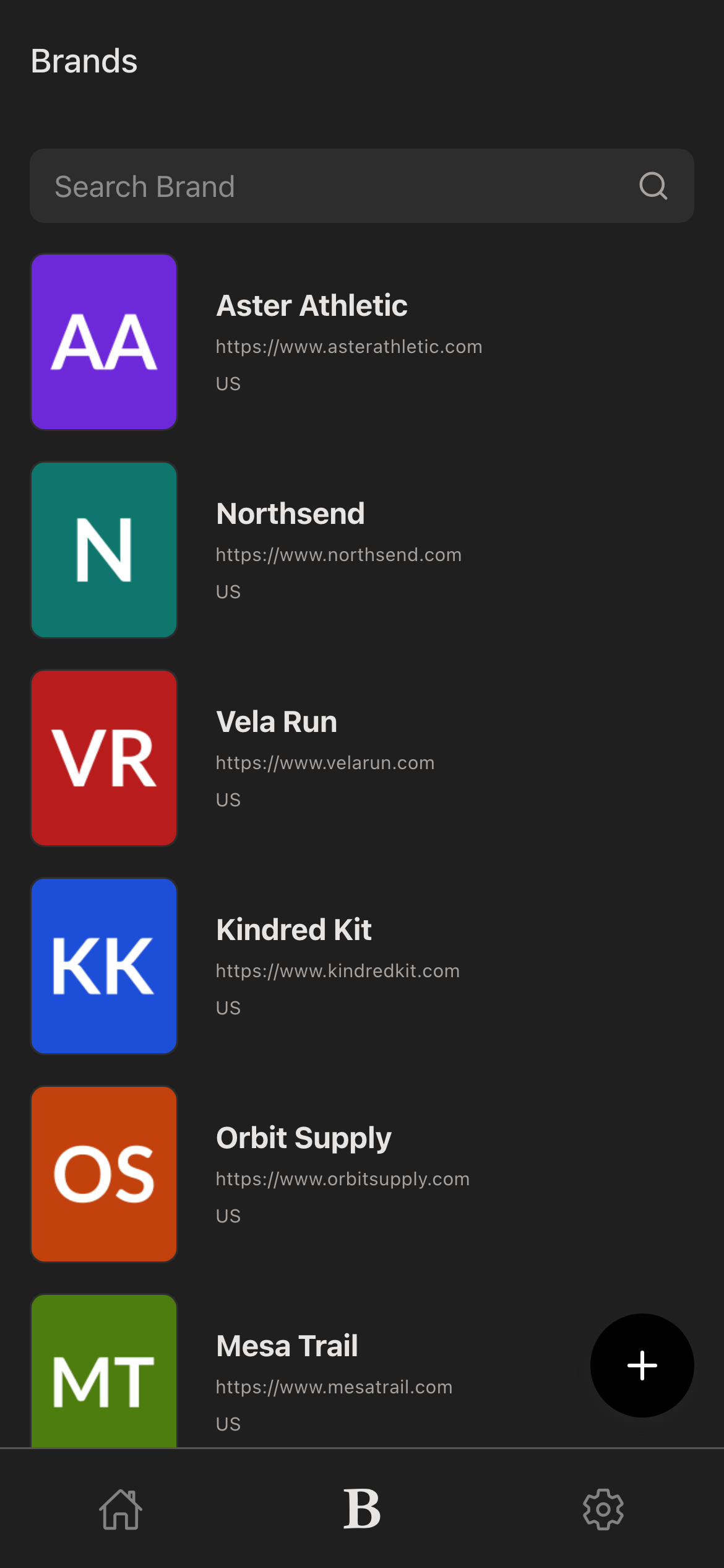 brands, dark mode