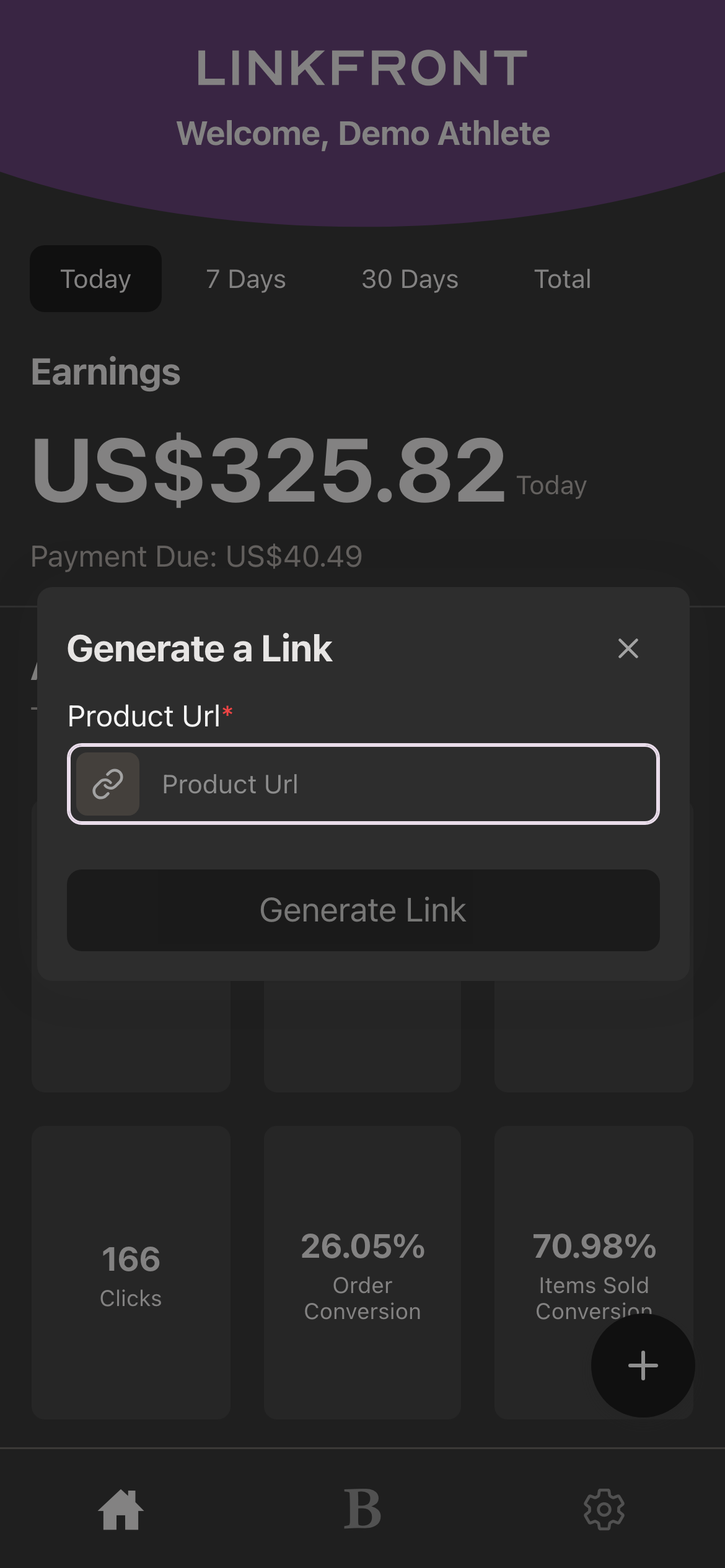 link generator, dark mode