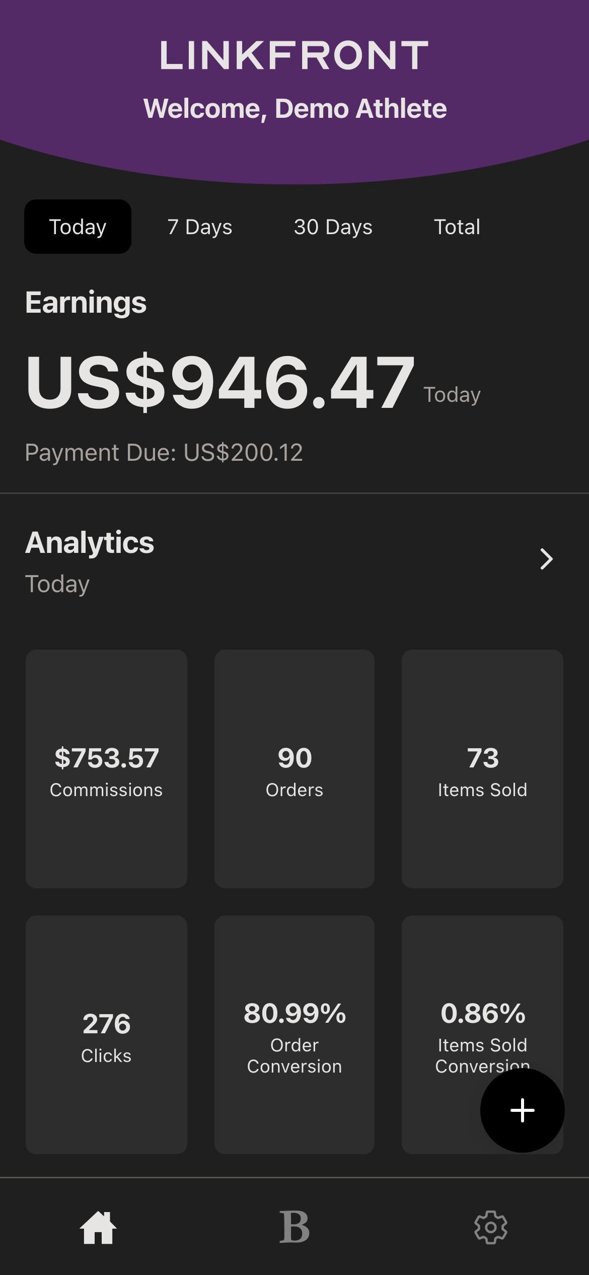 earnings, dark mode