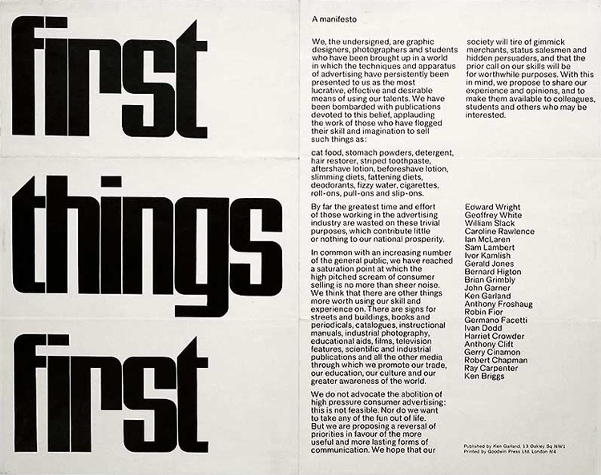 First Things First Manifesto