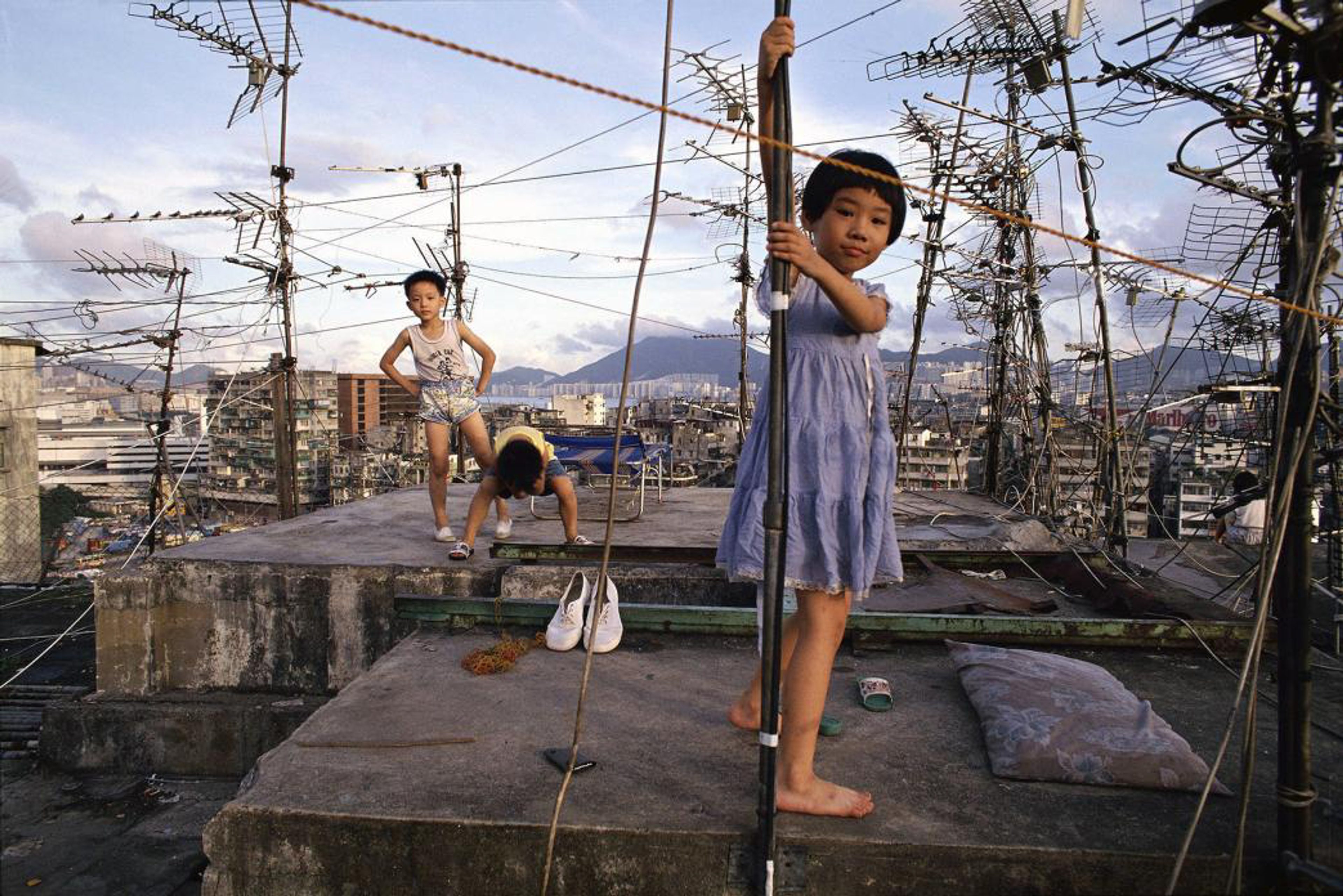 Children on Kowloon Walled City Rooftop