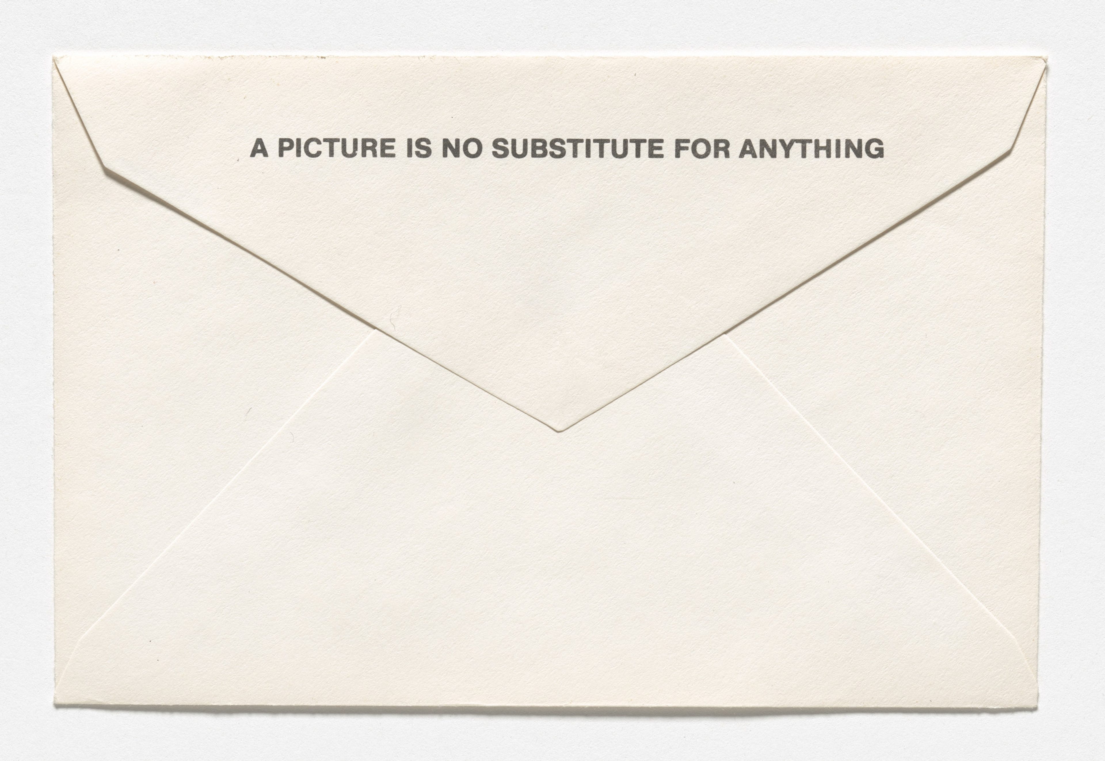 Announcement card for A Picture Is No Substitute for Anything